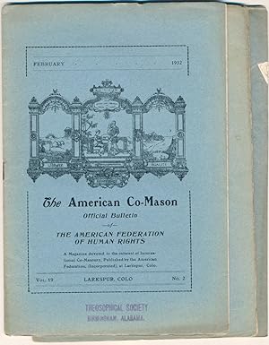 The American Co-Mason, Vol. 19, Nos. 2 (Feb.), 3 (March) and 9-10 (Sept.-Oct.), 1932 ( 3 issues ).