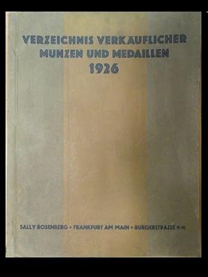 Verzeichnis XXV . verkäuflicher Münzen und Medaillen 1926.