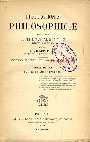 Bild des Verkufers fr PRAELECTIONES PHILOSOPHICAE AD MENTEM S. THOMAE AQUINATIS, TOMUS I, II zum Verkauf von Le-Livre