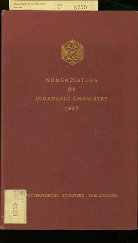 NOMENCLATURE DE CHIMIE MINERALE. REGLES DEFINITIVES DE CHIMIE MINERALE. RAPPORT DE LA COMMISSION ...