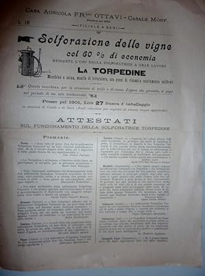 SOLFORAZIONE DELLE VIGNE CON 60% DI ECONOMIA Mediante l'uso della solforatrice a gran lavoro LA T...