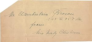 PORTION OF AN ENVELOPE ADDRESSED TO AGENT BROWNE AND SIGNED BY MADY CHRISTIANS, Austrian-born act...