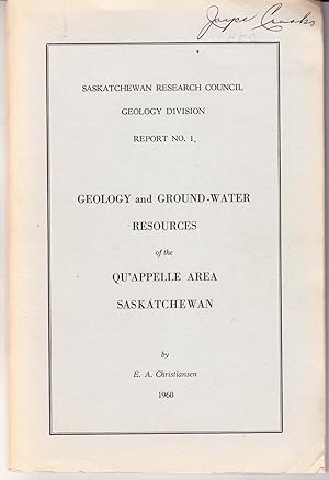 Geology and Ground-Water Resources of the Qu'Appelle Area Saskatchewan: