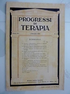 PROGRESSI DI TERAPIA Anno XV Gennaio 1926 n.° 1