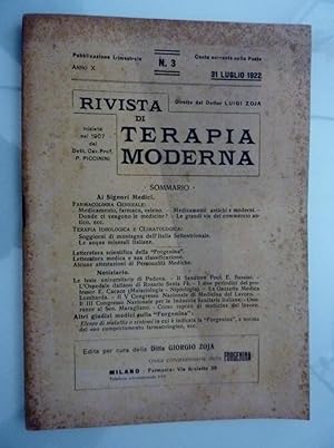 RIVISTA DI TERAPIA MODERNA Anno X n.° 3 - 31 Luglio 1922