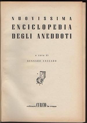 Imagen del vendedor de NUOVISSIMA ENCICLOPEDIA DEGLI ANEDDOTI (s.d.) a la venta por Invito alla Lettura