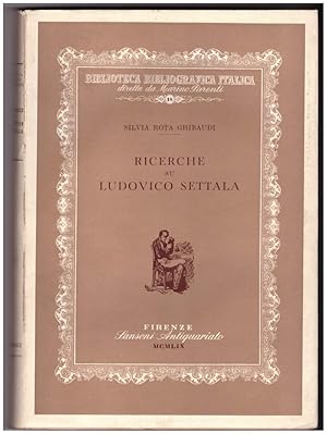 Bild des Verkufers fr RICERCHE SU LUDOVICO SETTALA (1959) zum Verkauf von Invito alla Lettura