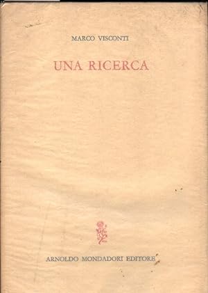 Seller image for UNA RICERCA (1968) for sale by Invito alla Lettura