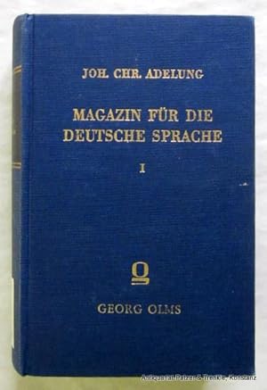 Bild des Verkufers fr Magazin fr die Deutsche Sprache. Reprint der Ausgabe von 1782-1783. Nur Band 1 (von 2). Hildesheim, Olms, 1969. Kl.-8vo. 6 Bl., 152, 158 S., 1 Bl., 158 S., 1 Bl., 159 S. Or.-Lwd.; Rcken mit Bibliothekssignatur. zum Verkauf von Jrgen Patzer