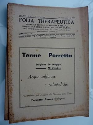 Lotto Riviste FOLIA THERAPEUTICA 1935 / 1936 / 1937