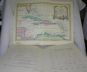 Map of West Indies 1777 on Luncheon Menu m/s " Victoria" (Incres Line)