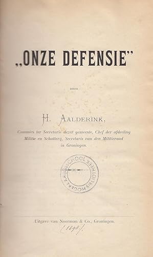 Bild des Verkufers fr Onze Defensie. zum Verkauf von Librarium of The Hague