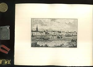 Düsseldorf Rheinansicht um 1845. Neustich P. Simon. Motivgröße 9 x 13,cm // Blattgröße 20 x 24 cm...