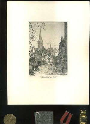 Düsseldorf um 1860 nach F. Stegmann. Original Radierung J. Berger. Motivgröße 9 x 13,cm // Blattg...