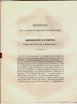 Arrêt de la cour d'Orléans du 17 juin 1852, dans la cause entre Madame la comtesse de La Rochejac...