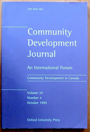 Community Development Journal. Special Issue-Community Development in Canada