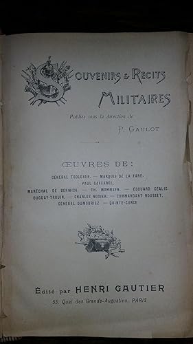 Bild des Verkufers fr Souvenirs et rcits militaires zum Verkauf von AHA BOOKS