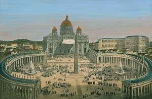 ROM. - Petersplatz. Prächtiger Blick über den Petersplatz auf den Petersdom, die Kolonnaden und d...