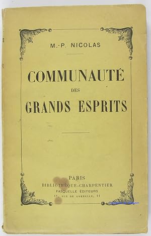 Seller image for Communaut des grands esprits for sale by Librairie du Bassin