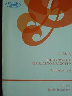 Imagen del vendedor de Suita giocosa per flauto e fagotto. Partitura e parti. / 3 Stimmhefte: Partitur (ungeheftet), Flte, Fagott (= komplett). a la venta por Antiquariat Tarter, Einzelunternehmen,