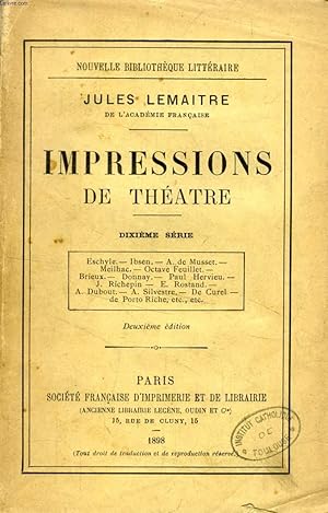 Seller image for IMPRESSIONS DE THEATRE, 10e SERIE for sale by Le-Livre
