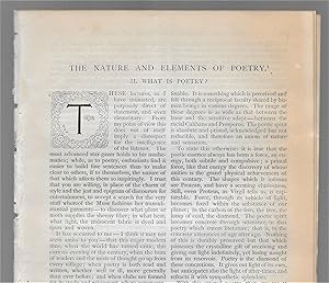 Image du vendeur pour The Nature And Elements Of Poetry: Part II, What Is Poetry? mis en vente par Legacy Books II