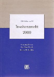 Bild des Verkufers fr Insolvenzrecht 2000 zum Verkauf von Leserstrahl  (Preise inkl. MwSt.)