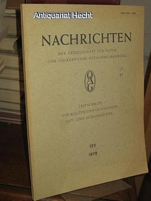 Bild des Verkufers fr NOAG 123 - 1978 Nachrichten der Gesellschaft fr Natur- und Vlkerkunde Ostasiens/Hamburg. Zeitschrift fr Kultur und Geschichte Ostasiens. zum Verkauf von Altstadt-Antiquariat Nowicki-Hecht UG