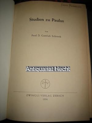 Studien zu Paulus. (= Abhandlungen zur Theologie des Alten und Neuen Testaments 26).