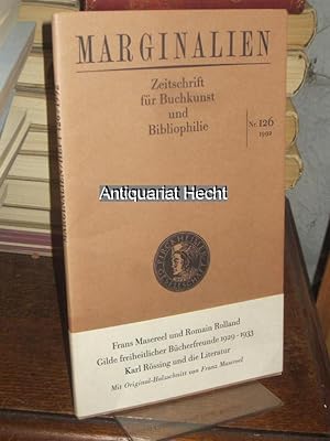 Marginalien 126. Heft 1992. Zeitschrift für Buchkunst und Bibliophilie (bis 1968: Blätter der Pir...