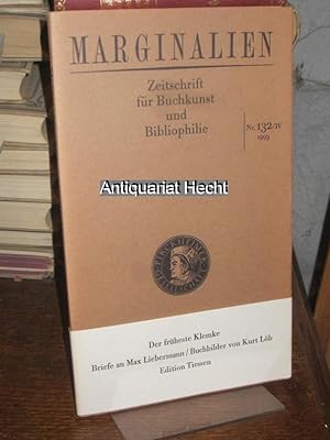 Marginalien 132. Heft IV/1993. Zeitschrift für Buchkunst und Bibliophilie (bis 1968: Blätter der ...