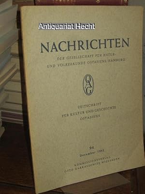 NOAG 94 - 1963 Nachrichten der Gesellschaft für Natur- und Völkerkunde Ostasiens/Hamburg. Zeitsch...