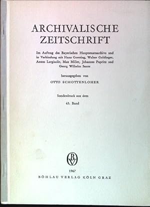 Seller image for Die wissenschaftliche Bedeutung der Konstanzer Archive aus: Archivalische Zeitschrift; 63. Band for sale by books4less (Versandantiquariat Petra Gros GmbH & Co. KG)