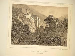 Ruines de Dusenbach pres Ribeauville. Getönte Lithographie von E. Simon nach Jacques Rothmüller u...