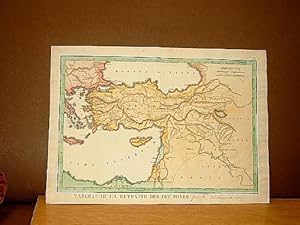 Tableau de la Retraite des Dix Mille ( Osmanisches Reich ). Kolorierte Kupferstichkarte von F. De...