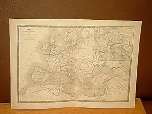 Europe sous Charlemagne en 814. Empires d`Occident et d`Orient. Mit Beikarte: Demembrement de l`E...