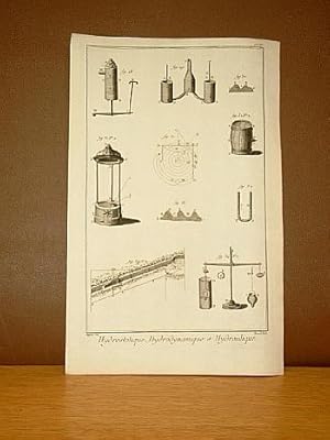 Hydrostatique, Hydrodynamique et Hydraulique. ( Kupferstich von Benard nach Goussier aus der Enzy...