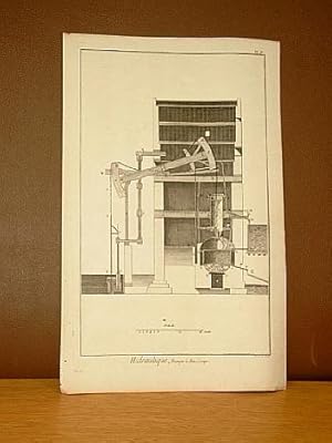 Hidraulique (Hydraulique), Pompe a Feu, Coupe. ( Kupferstich von Benard nach Goussier aus der Enz...