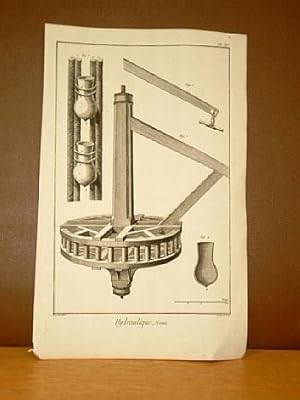 Hydraulique, Noria, Pl. IV. ( Kupferstich von Benard nach Goussier aus der Enzyklopädie von Denis...