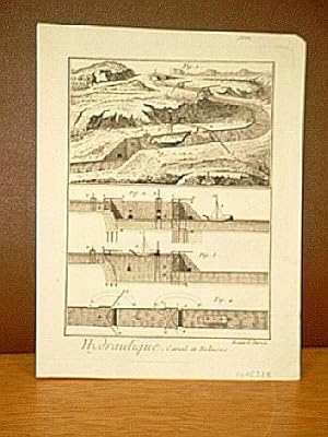 Hydraulique, Canal et Ecluses. ( Kupferstich von Benard nach Goussier aus der Enzyklopädie von De...