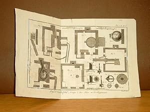 Hydraulique, Pompe a Feu, Plans et Developpements. ( = Planche 1, 2 + 3 auf einem Blatt ) ( Kupfe...