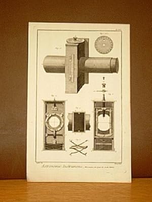 Astronomie, Instrumens ( Instruments ). Micrometre du Quart de Cercle Mobile. Planche XVI. ( Kupf...