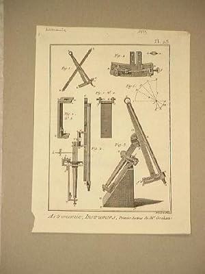 Astronomie, Instrumens ( Instruments ). Premier Secteur de Mr. Graham. Planche 23 . ( Kupferstich...