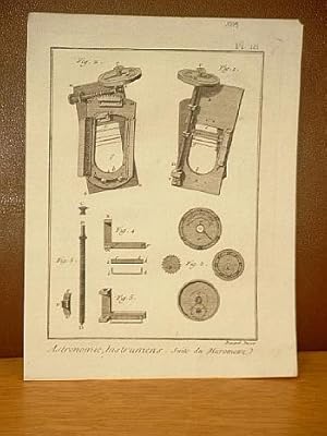 Astronomie, Instrumens ( Instruments ). Suite du Micrometre. Planche 18. ( Kupferstich von Benard...