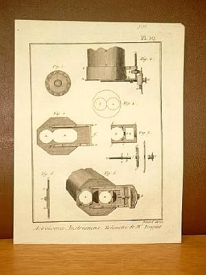 Astronomie, Instrumens ( Instruments ). Heliometre de Mr. Bouguer. Planche 19. ( Kupferstich von ...
