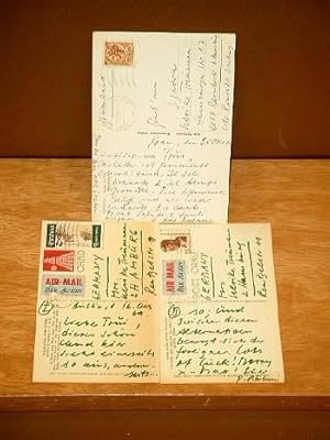 2 handschriftliche farbige Postkarten aus Austin/Texas vom 16. August 1969. ( beiliegend eine wei...