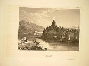 Janina in Albanien. Ansicht vom See Pamvotis aus. Stahlstich nach Reiss um 1850.