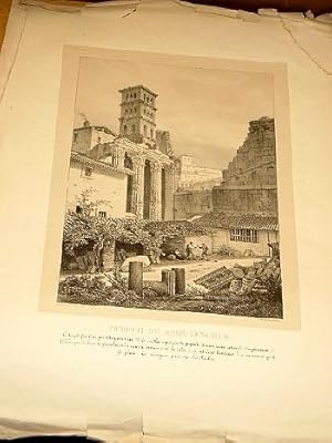 Temple de Mars-Vengeur. Original-Lithographie auf Büttenpapier aus dem Jahr 1826.