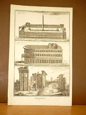 Der Circus des Caracalla - Theater des Augustus - Forum oder Markt von Merva. ( Kupferstich von B...