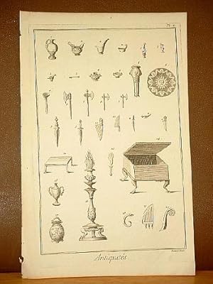 Äxte - Öllampen - Gefäße etc. ( Kupferstich von Benard aus der Enzyklopädie von Denis Diderot und...